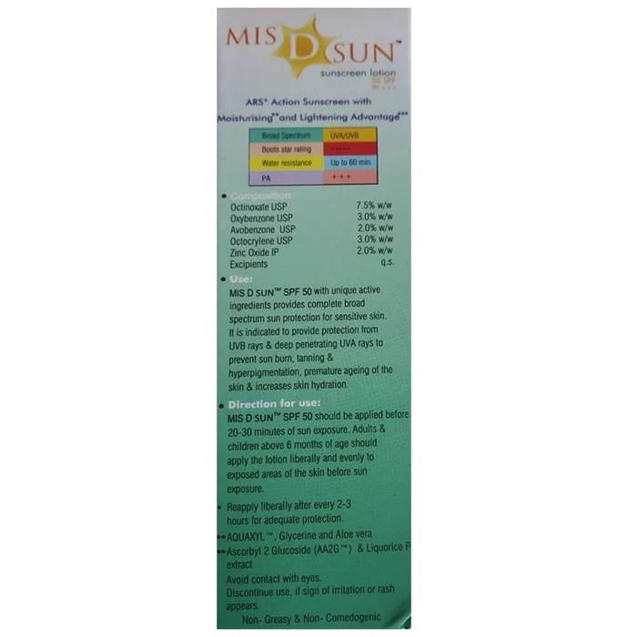 Mis D Sun Sunscreen Lotion SPF 50 PA+++