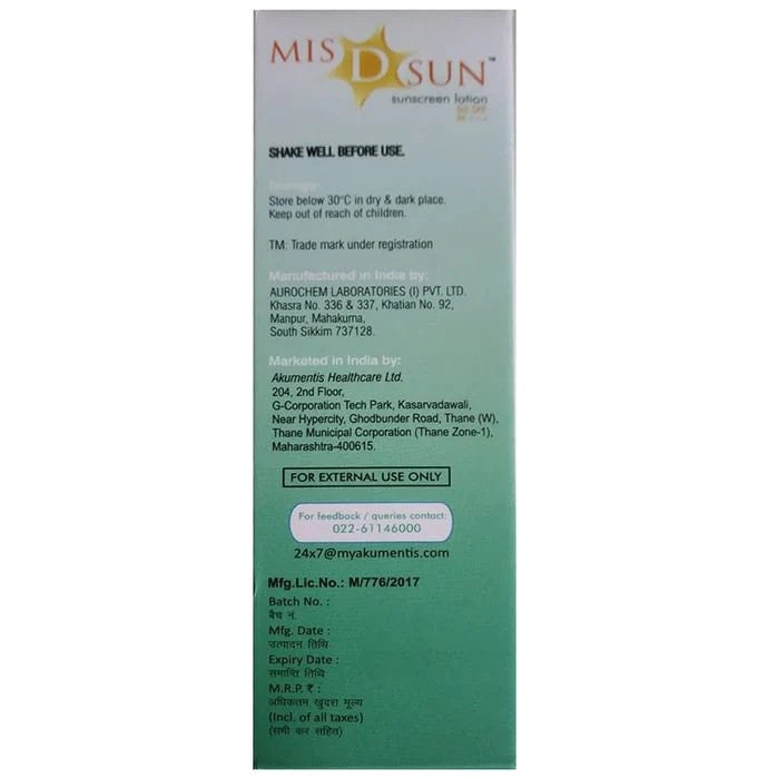 Mis D Sun Sunscreen Lotion SPF 50 PA+++