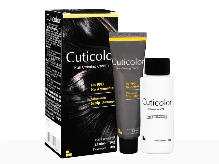 Cuticolor Hair Color Cream Black 2.0