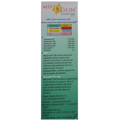 Mis D Sun Sunscreen Lotion SPF 50 PA+++
